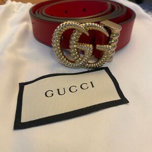 Gucci Red and Gold Women's Belt